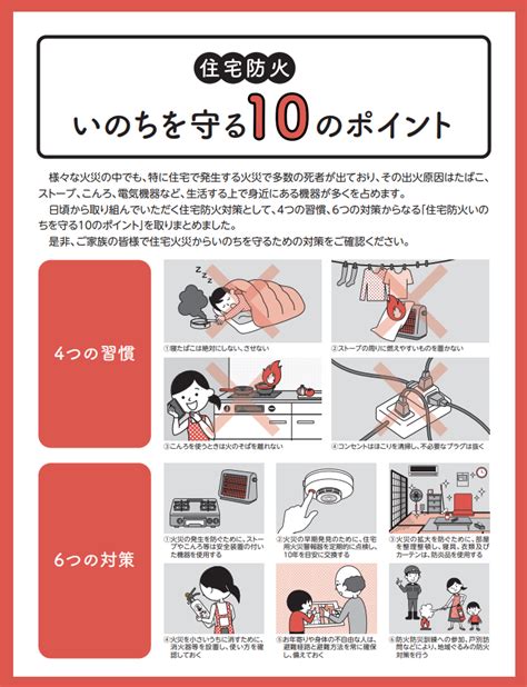 火災注意事項|住宅火災からいのちを守る10のポイント。「逃げ遅れ。